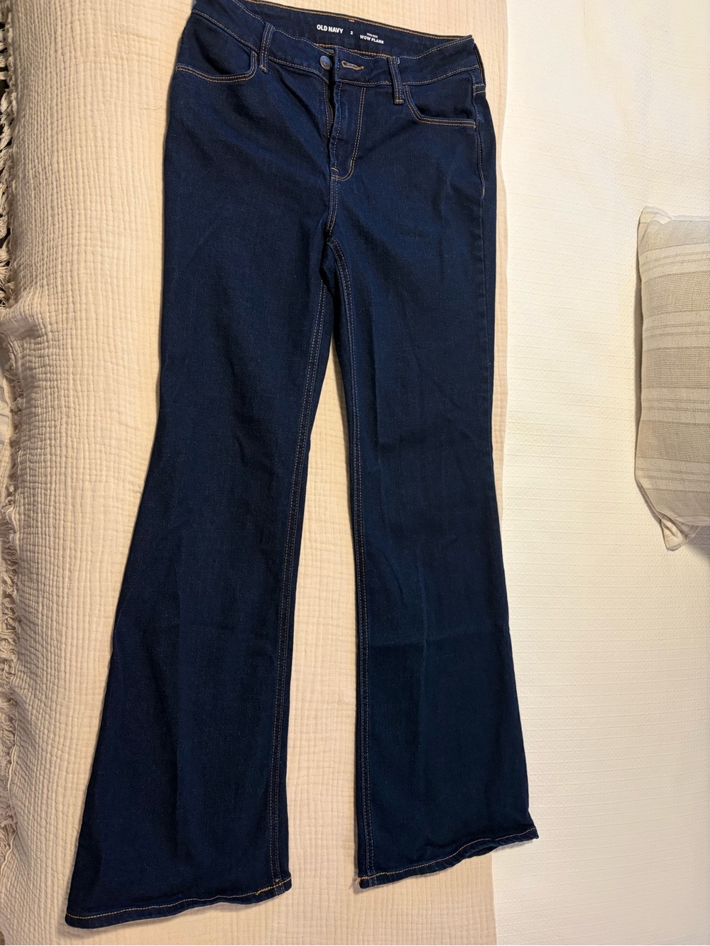 Old Navy Navy Blue Flared Jeans - Stretch Denim